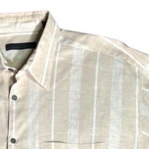 Metropolitan View Striped Shirt Beige Size Large